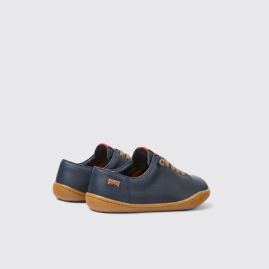 Back view of Peu Blue Leather Kids' Shoes.