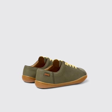 Back view of Peu Green leather shoes for kids