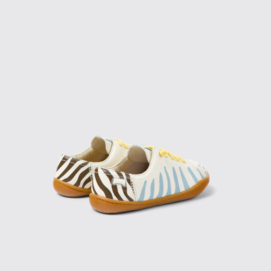 Back view of Peu Multicolored leather shoes for kids