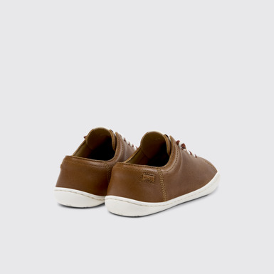 Back view of Peu Brown Leather Kids' Shoes.