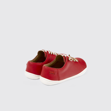 Back view of Peu Red Leather Kids' Shoe.