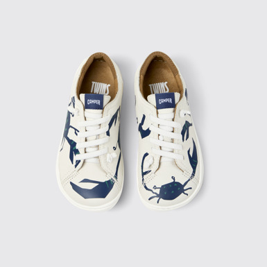 Overhead view of Twins Multicolor Leather Shoes for kids.