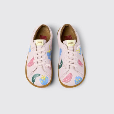 Overhead view of Twins Multicolor Leather Shoes for kids.