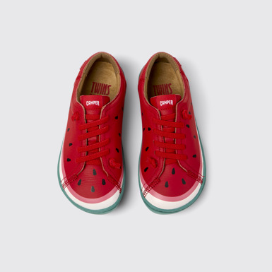 Overhead view of Twins Multicolor Leather Shoes for kids.