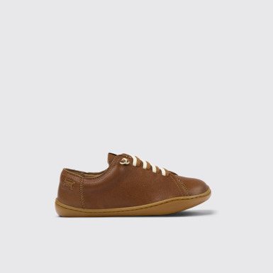 Side view of Peu Brown Leather Shoes for kids.