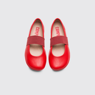 Overhead view of Right Red Ballerinas for Kids