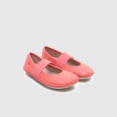 Front view of Right Pink Ballerinas for Kids