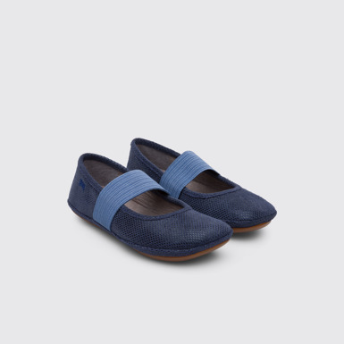 Front view of Right Blue Ballerinas for Kids