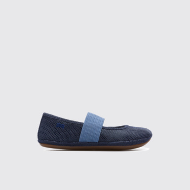 Side view of Right Blue Ballerinas for Kids