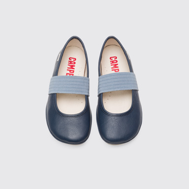 Overhead view of Right Blue Ballerinas for Kids