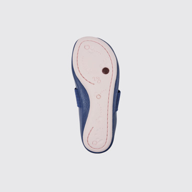The sole of Right Blue leather ballerinas for girls