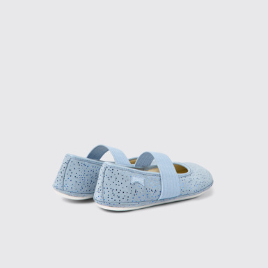 Back view of Right Blue nubuck ballerinas for kids