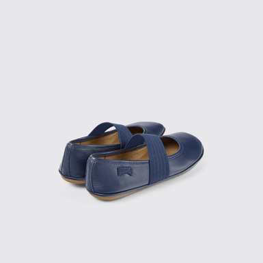 Back view of Right Blue Leather Ballerina