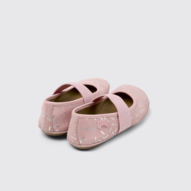 Back view of Right Multicolor Nubuck and Leather Ballerina for Kids.