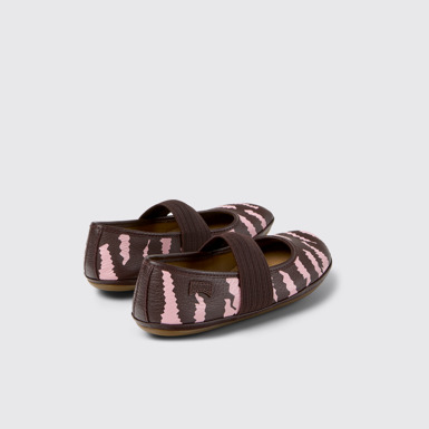 Back view of Twins Multicolor Leather Ballerinas for Children.