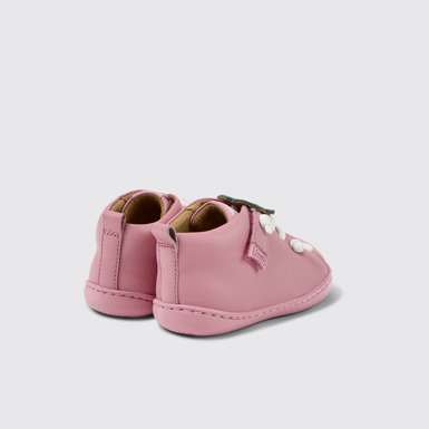 Back view of Peu Pink leather shoes for kids
