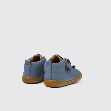 Back view of Peu Gray leather shoes for kids