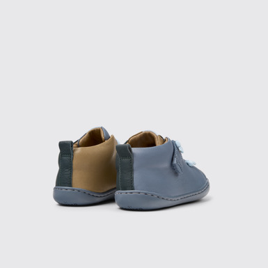 Back view of Twins Multicolor leather shoes for kids