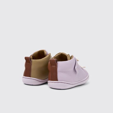 Back view of Twins Multicolor leather shoes for kids