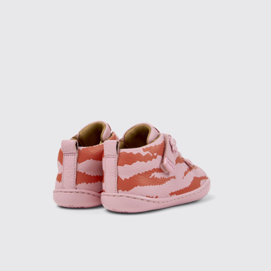 Back view of Twins Multicolor Leather Ankle Boots for Kids.