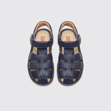 Overhead view of Bicho Blue Sandals for Kids