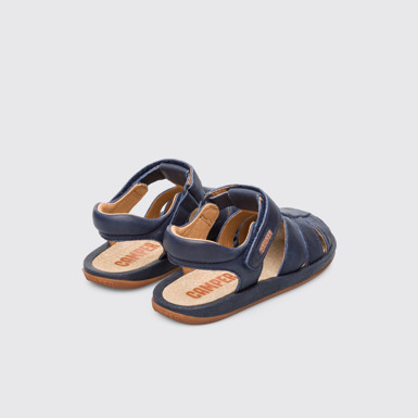 Back view of Bicho Blue Sandals for Kids