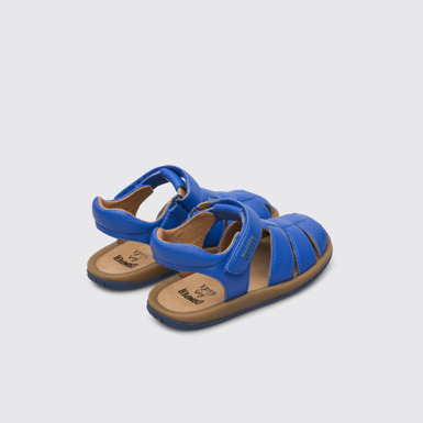 Back view of Bicho Blue open sandal for kids