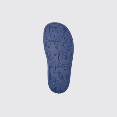 The sole of Bicho Dark blue leather sandals for kids