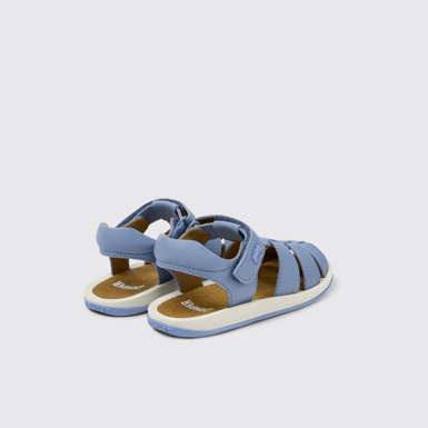 Back view of Bicho Blue Leather Sandal