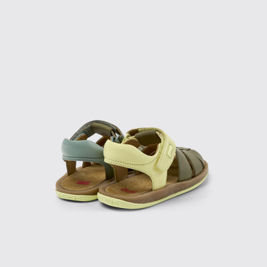 Back view of Twins Multicolored Leather Closed Sandals for Kids.