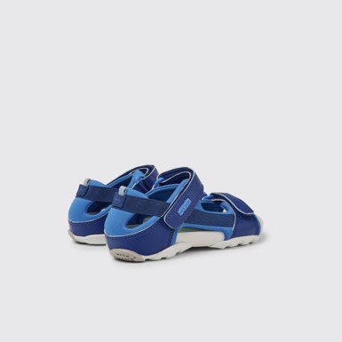 Back view of Ous Blue sandals for kids