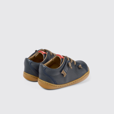 Back view of Peu Blue Leather Kids' Shoes.