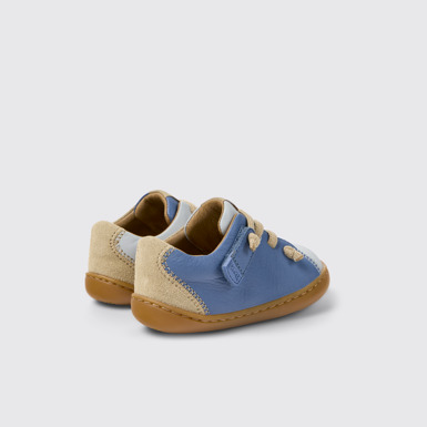 Back view of Twins Multicolor Nubuck and Leather Shoes for Kids.