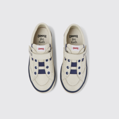 Overhead view of Pursuit White leather sneakers