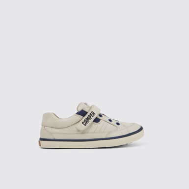 Side view of Pursuit White leather sneakers