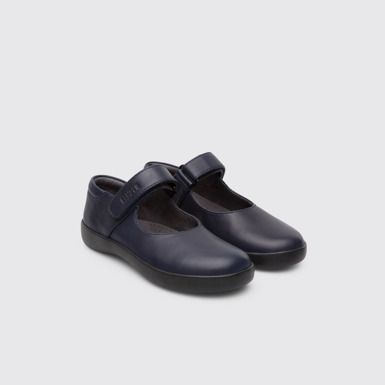 Front view of Spiral Comet Blue Ballerinas for Kids