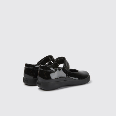 Back view of Spiral Comet Black patent leather shoes