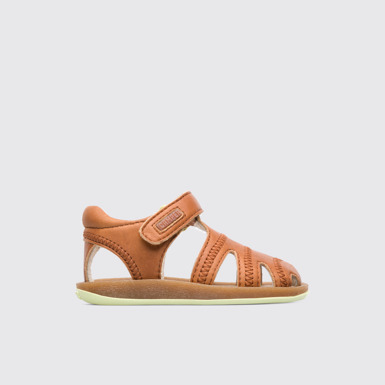 Side view of Bicho Brown Sandals for Kids