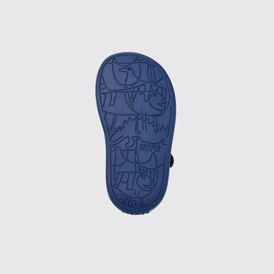 The sole of Bicho Blue leather sandals for kids