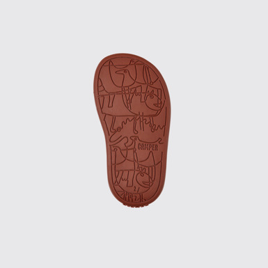 The sole of Bicho White leather sandals for kids
