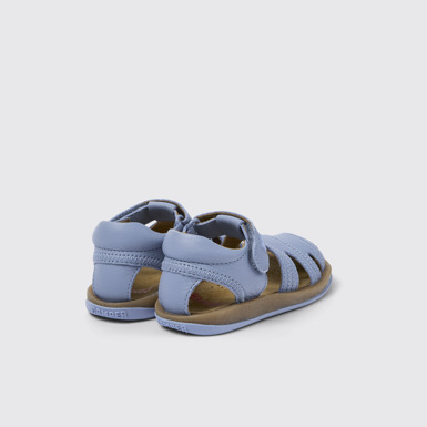 Back view of Bicho Blue Leather Sandal