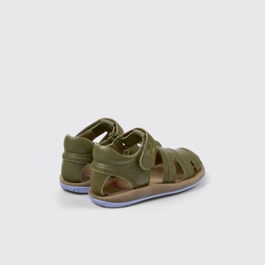 Back view of Bicho Green Leather Sandal