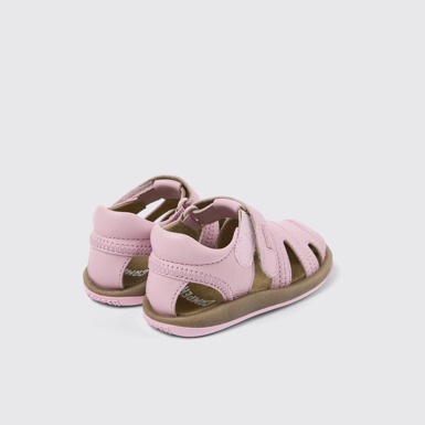 Back view of Bicho Pink Leather Sandal