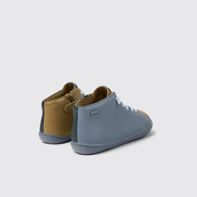 Back view of Twins Multicolor leather ankle boots for kids