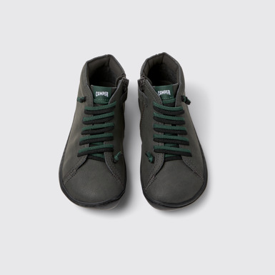 Peu Botines de piel grises para niños.