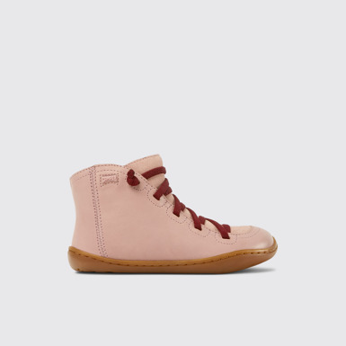 Side view of Peu Pink leather and nubuck boots