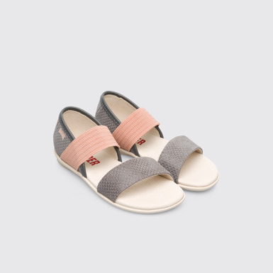 Front view of Right Grey Sandals for Kids