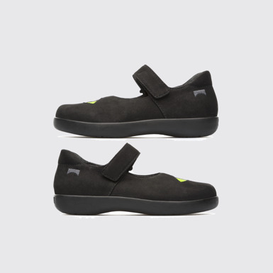 Side view of Twins Black SMART CASUAL SHOES for Kids