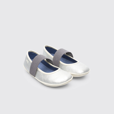 Front view of Right Grey Ballerinas for Kids