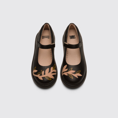 Overhead view of Twins Black Ballerinas for Kids